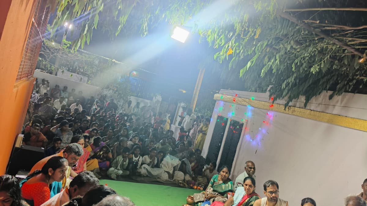 The village gathered at the temple for celebrations